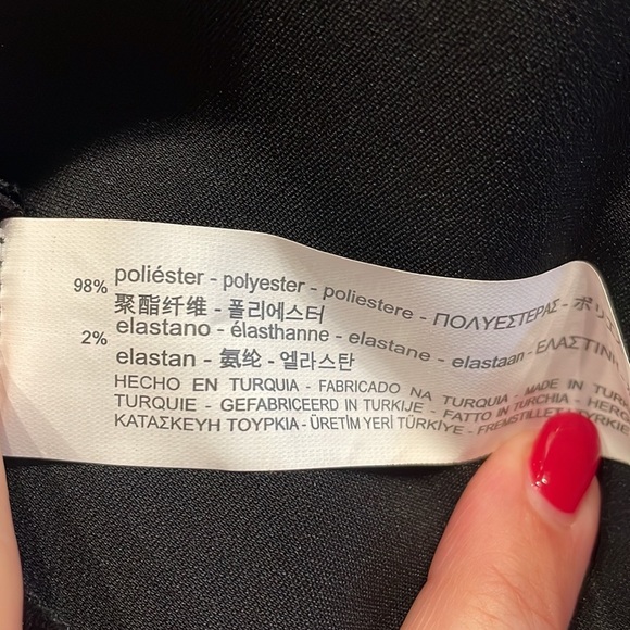 ZARA open slit ruffle front midi pencil skirt side zipper black NWOT size Small - Picture 7 of 11